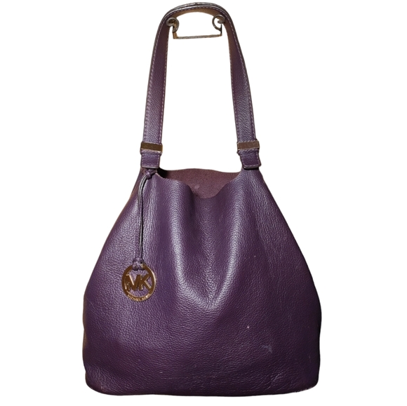 Michael Kors Handbags - Micheal Kors Purple Leather Hobo Tote